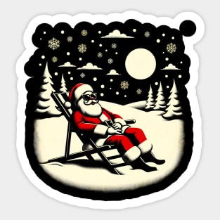 Santa's Beach Chillout: Christmas Relaxation Shirt Sticker